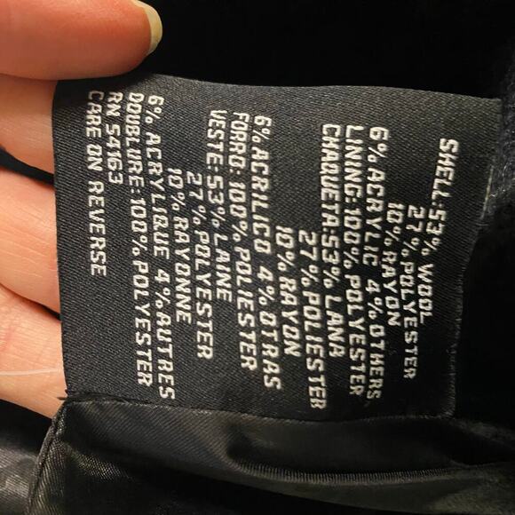 Women's Guess Pea Coat Jacket Long Wool Blend Buttons Preppy Classic Work Large - Picture 9 of 14